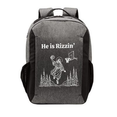 He Is Rizzin Funny Basketball Retro Christian Religious Vector Backpack