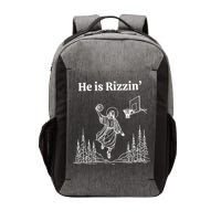 He Is Rizzin Funny Basketball Retro Christian Religious Vector Backpack