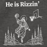 He Is Rizzin Funny Basketball Retro Christian Religious Vector Backpack