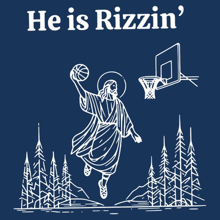 He Is Rizzin Funny Basketball Retro Christian Religious Infant Baby Jersey Bodysuit