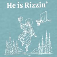 He Is Rizzin Funny Basketball Retro Christian Religious Sueded Cloud Jersey T-Shirt