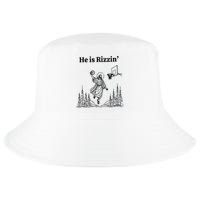 He Is Rizzin Funny Basketball Retro Christian Religious Cool Comfort Performance Bucket Hat