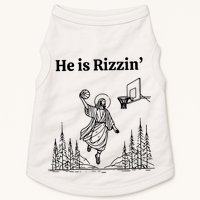 He Is Rizzin Funny Basketball Retro Christian Religious Doggie Tank