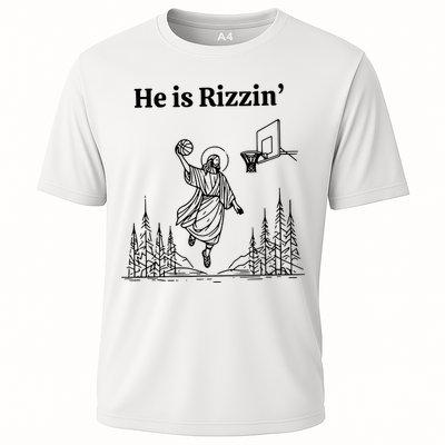 He Is Rizzin Funny Basketball Retro Christian Religious Performance Shirt
