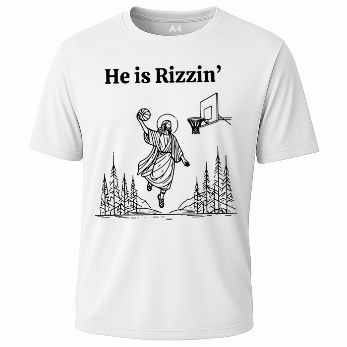 He Is Rizzin Funny Basketball Retro Christian Religious Performance Shirt