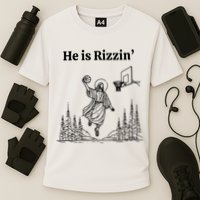 He Is Rizzin Funny Basketball Retro Christian Religious Performance Shirt