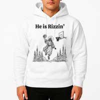 He Is Rizzin Funny Basketball Retro Christian Religious Hoodie