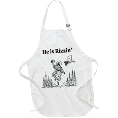 He Is Rizzin Funny Basketball Retro Christian Religious Apron