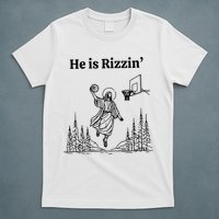 He Is Rizzin Funny Basketball Retro Christian Religious T-Shirt