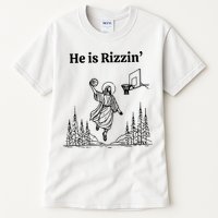 He Is Rizzin Funny Basketball Retro Christian Religious Tall T-Shirt