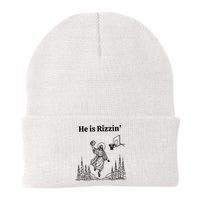He Is Rizzin Funny Basketball Retro Christian Religious Beanie