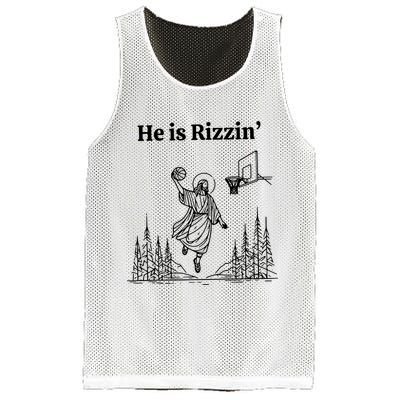 He Is Rizzin Funny Basketball Retro Christian Religious Mesh Reversible Basketball Jersey Tank