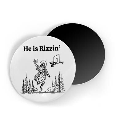 He Is Rizzin Funny Basketball Retro Christian Religious Magnet