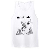 He Is Rizzin Funny Basketball Retro Christian Religious PosiCharge Competitor Tank