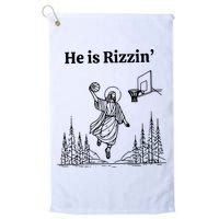 He Is Rizzin Funny Basketball Retro Christian Religious Golf Towel