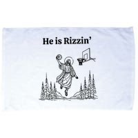 He Is Rizzin Funny Basketball Retro Christian Religious Microfiber Hand Towel