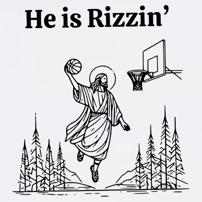 He Is Rizzin Funny Basketball Retro Christian Religious Wool Snapback Cap