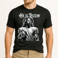 He Is Rizzin Jesus Playing Football Funny Sports Rizz Cooling Performance Crew T-Shirt