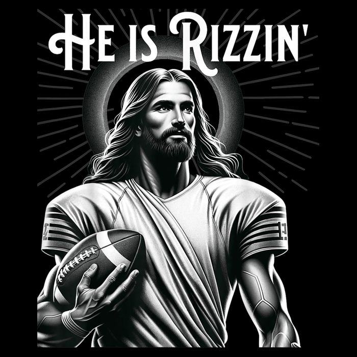 He Is Rizzin Jesus Playing Football Funny Sports Rizz Cooling Performance Crew T-Shirt