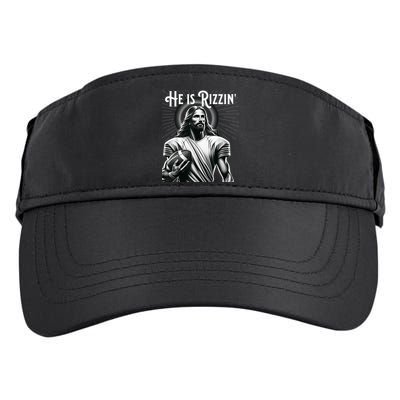 He Is Rizzin Jesus Playing Football Funny Sports Rizz Adult Drive Performance Visor