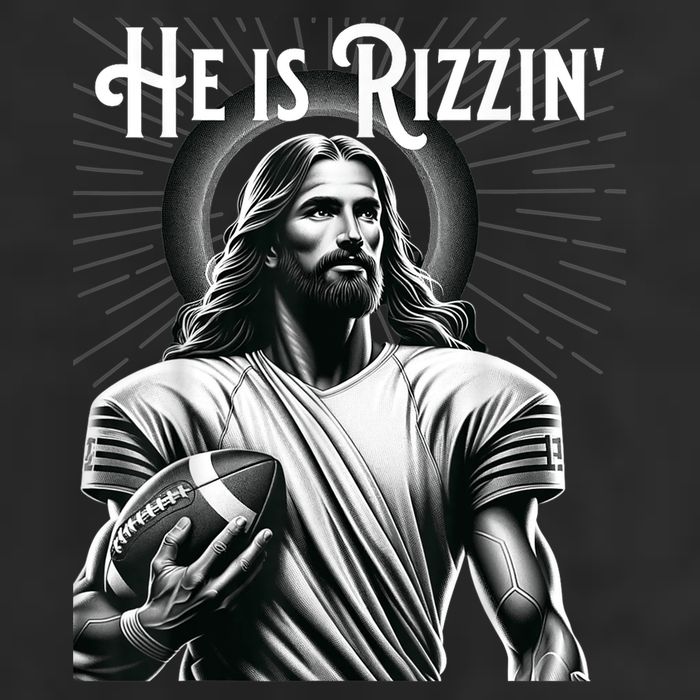 He Is Rizzin Jesus Playing Football Funny Sports Rizz Adult Drive Performance Visor
