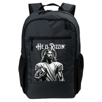 He Is Rizzin Jesus Playing Football Funny Sports Rizz Backpack