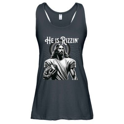 He Is Rizzin Jesus Playing Football Funny Sports Rizz Ladies Essential Flowy Tank