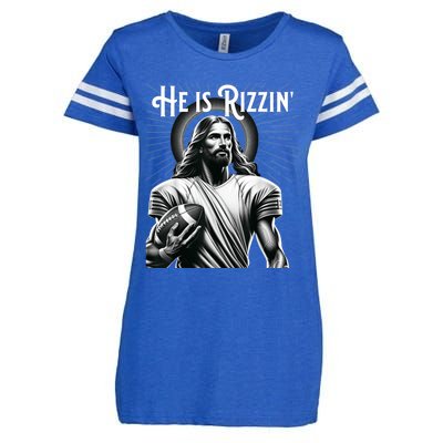 He Is Rizzin Jesus Playing Football Funny Sports Rizz Enza Ladies Jersey Football T-Shirt