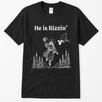 He Is Rizzin Funny Basketball Retro Christian Religious Tall T-Shirt