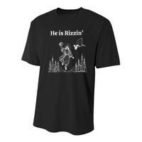 He Is Rizzin Funny Basketball Retro Christian Religious Youth Performance Sprint T-Shirt