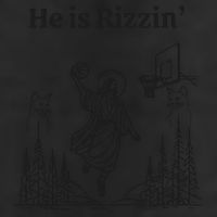 He Is Rizzin Funny Basketball Retro Christian Religious 7 Panel Mesh Trucker Snapback Hat