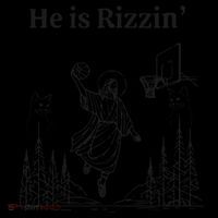He Is Rizzin Funny Basketball Retro Christian Religious Toddler Hoodie
