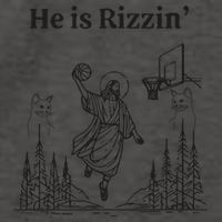 He Is Rizzin Funny Basketball Retro Christian Religious Vector Backpack