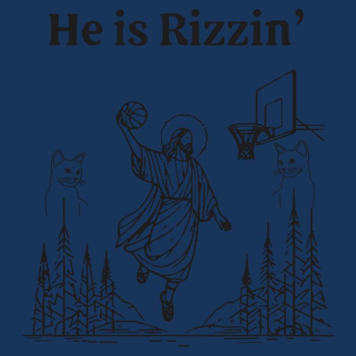 He Is Rizzin Funny Basketball Retro Christian Religious Infant Baby Jersey Bodysuit