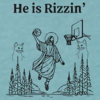 He Is Rizzin Funny Basketball Retro Christian Religious Sueded Cloud Jersey T-Shirt
