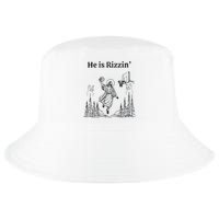 He Is Rizzin Funny Basketball Retro Christian Religious Cool Comfort Performance Bucket Hat