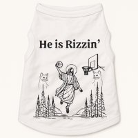 He Is Rizzin Funny Basketball Retro Christian Religious Doggie Tank