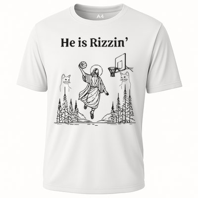 He Is Rizzin Funny Basketball Retro Christian Religious Performance Shirt