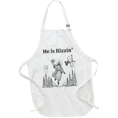 He Is Rizzin Funny Basketball Retro Christian Religious Apron
