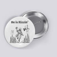 He Is Rizzin Funny Basketball Retro Christian Religious Button
