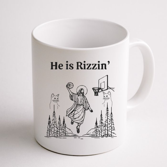 He Is Rizzin Funny Basketball Retro Christian Religious Mug