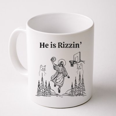 He Is Rizzin Funny Basketball Retro Christian Religious Mug