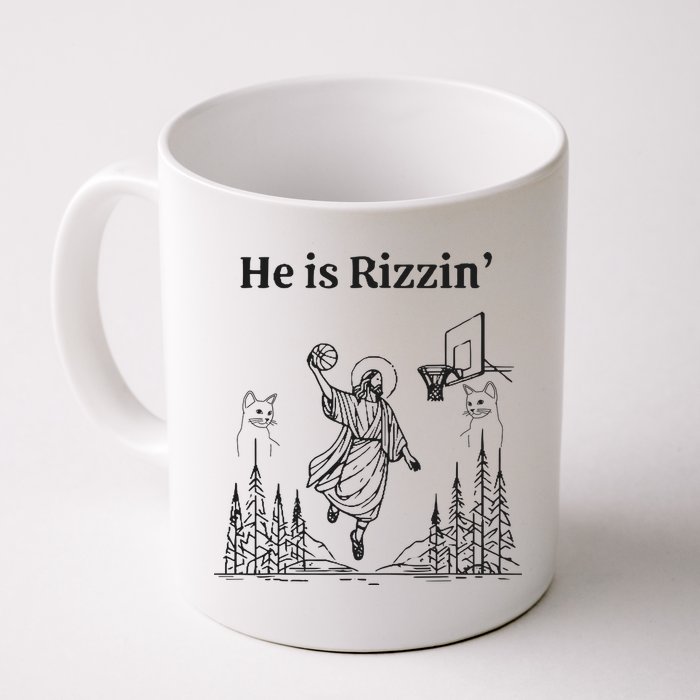 He Is Rizzin Funny Basketball Retro Christian Religious Mug