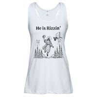 He Is Rizzin Funny Basketball Retro Christian Religious Ladies Essential Flowy Tank