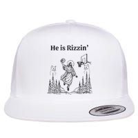 He Is Rizzin Funny Basketball Retro Christian Religious Flatbill Hat