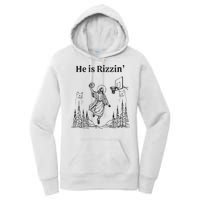 He Is Rizzin Funny Basketball Retro Christian Religious Women's Pullover Hoodie
