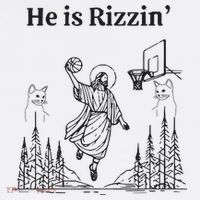 He Is Rizzin Funny Basketball Retro Christian Religious Poster