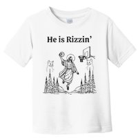 He Is Rizzin Funny Basketball Retro Christian Religious Toddler T-Shirt