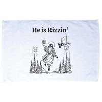 He Is Rizzin Funny Basketball Retro Christian Religious Microfiber Hand Towel