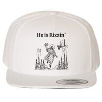 He Is Rizzin Funny Basketball Retro Christian Religious Wool Snapback Cap